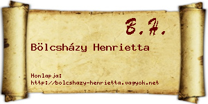 Bölcsházy Henrietta névjegykártya